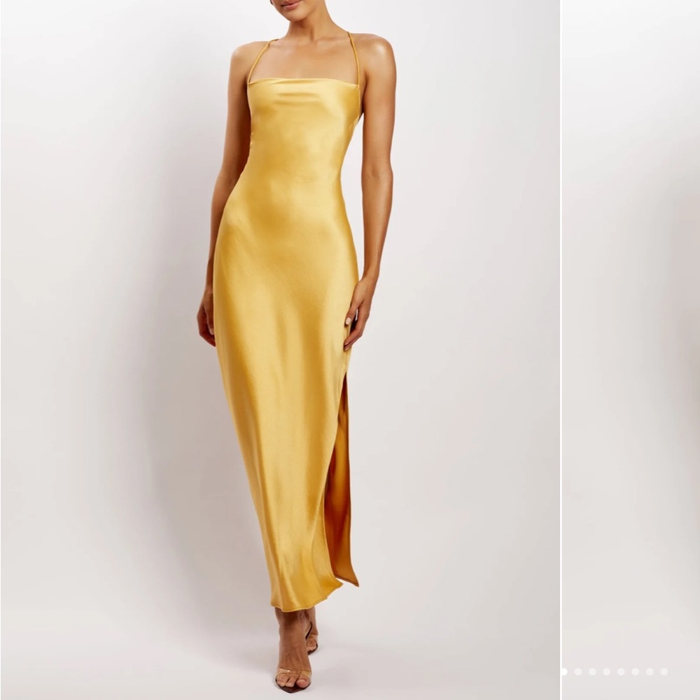 Meshki Sydney straight neck slip maxi dress